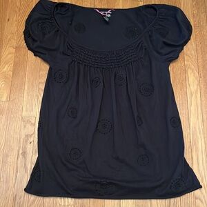 Lucky Brand Vintage Boho Black Top